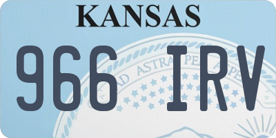 KS license plate 966IRV
