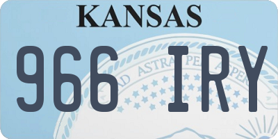 KS license plate 966IRY
