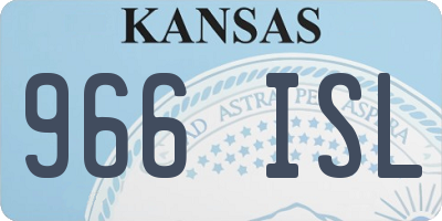 KS license plate 966ISL