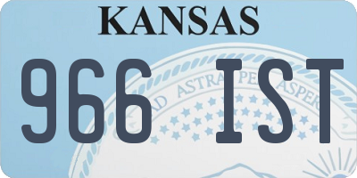 KS license plate 966IST