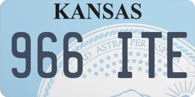 KS license plate 966ITE
