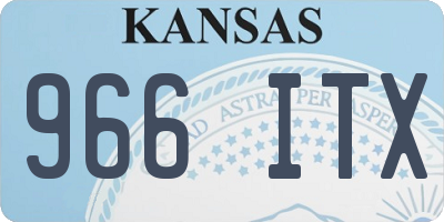 KS license plate 966ITX