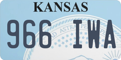 KS license plate 966IWA