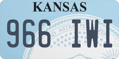 KS license plate 966IWI