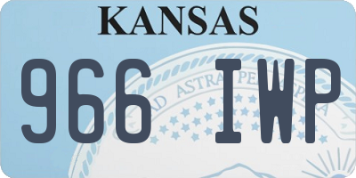 KS license plate 966IWP