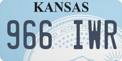 KS license plate 966IWR