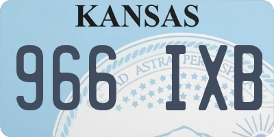 KS license plate 966IXB