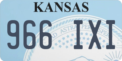 KS license plate 966IXI