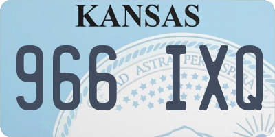 KS license plate 966IXQ