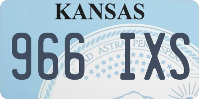 KS license plate 966IXS