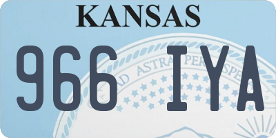 KS license plate 966IYA