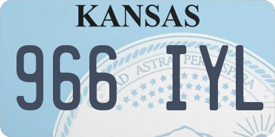 KS license plate 966IYL