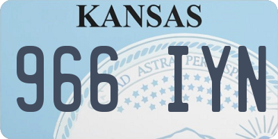 KS license plate 966IYN