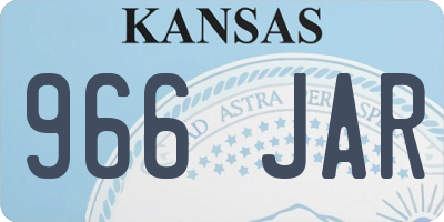 KS license plate 966JAR