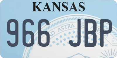 KS license plate 966JBP