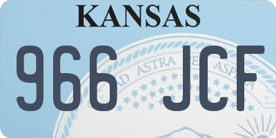 KS license plate 966JCF