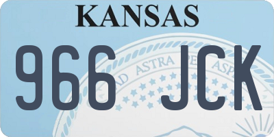 KS license plate 966JCK