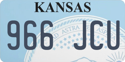 KS license plate 966JCU