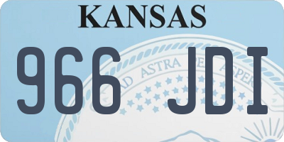 KS license plate 966JDI