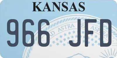 KS license plate 966JFD