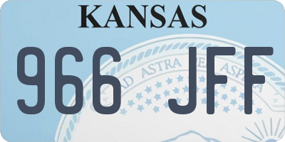 KS license plate 966JFF