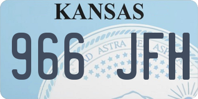 KS license plate 966JFH