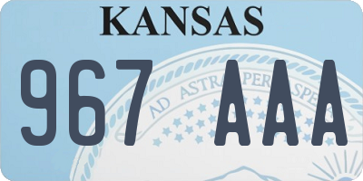 KS license plate 967AAA