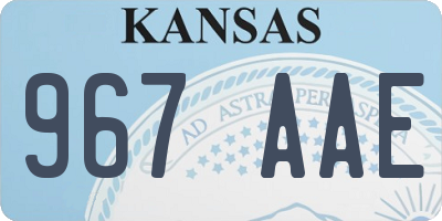 KS license plate 967AAE