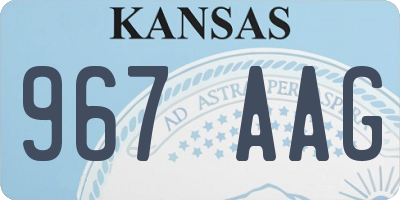 KS license plate 967AAG