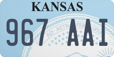 KS license plate 967AAI