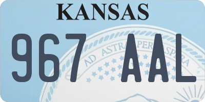 KS license plate 967AAL
