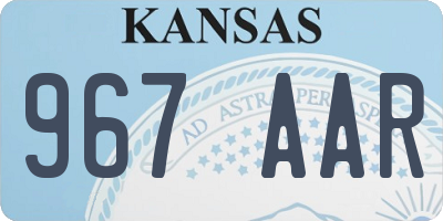 KS license plate 967AAR