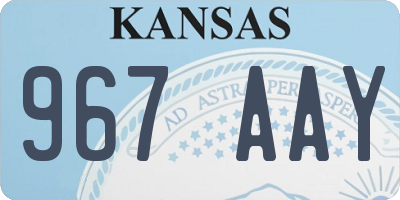 KS license plate 967AAY