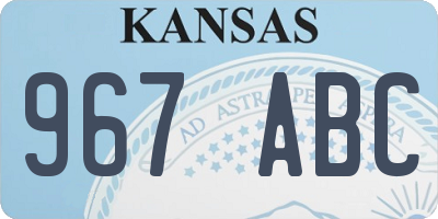 KS license plate 967ABC