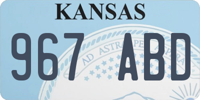 KS license plate 967ABD