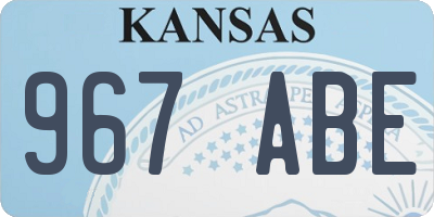 KS license plate 967ABE