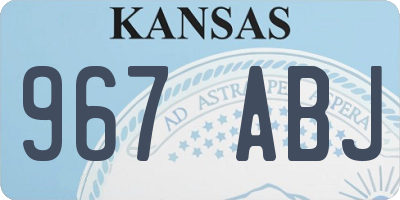 KS license plate 967ABJ
