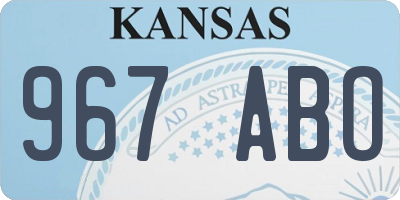 KS license plate 967ABO