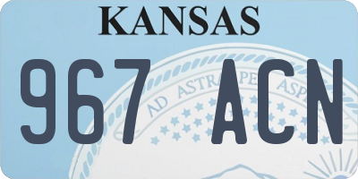 KS license plate 967ACN