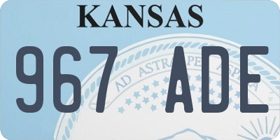 KS license plate 967ADE