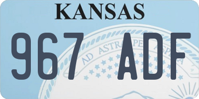 KS license plate 967ADF
