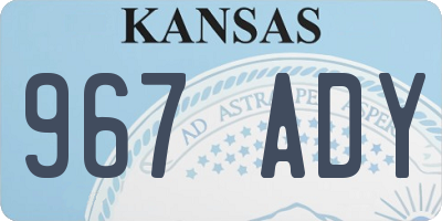 KS license plate 967ADY