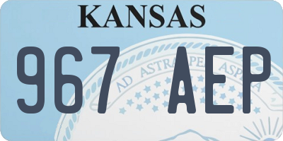 KS license plate 967AEP