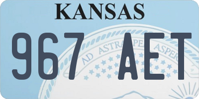 KS license plate 967AET