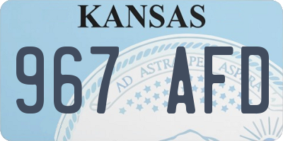 KS license plate 967AFD