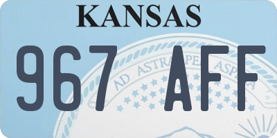 KS license plate 967AFF