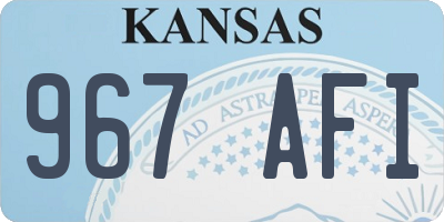 KS license plate 967AFI