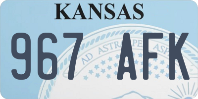 KS license plate 967AFK