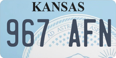 KS license plate 967AFN