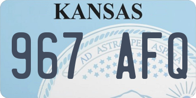KS license plate 967AFQ